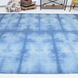 Shades of blue flatweave vintage rug 359x269cm