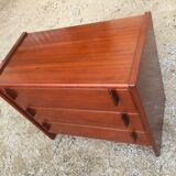 Scandinavian three-drawer chest of drawers in teak 70s