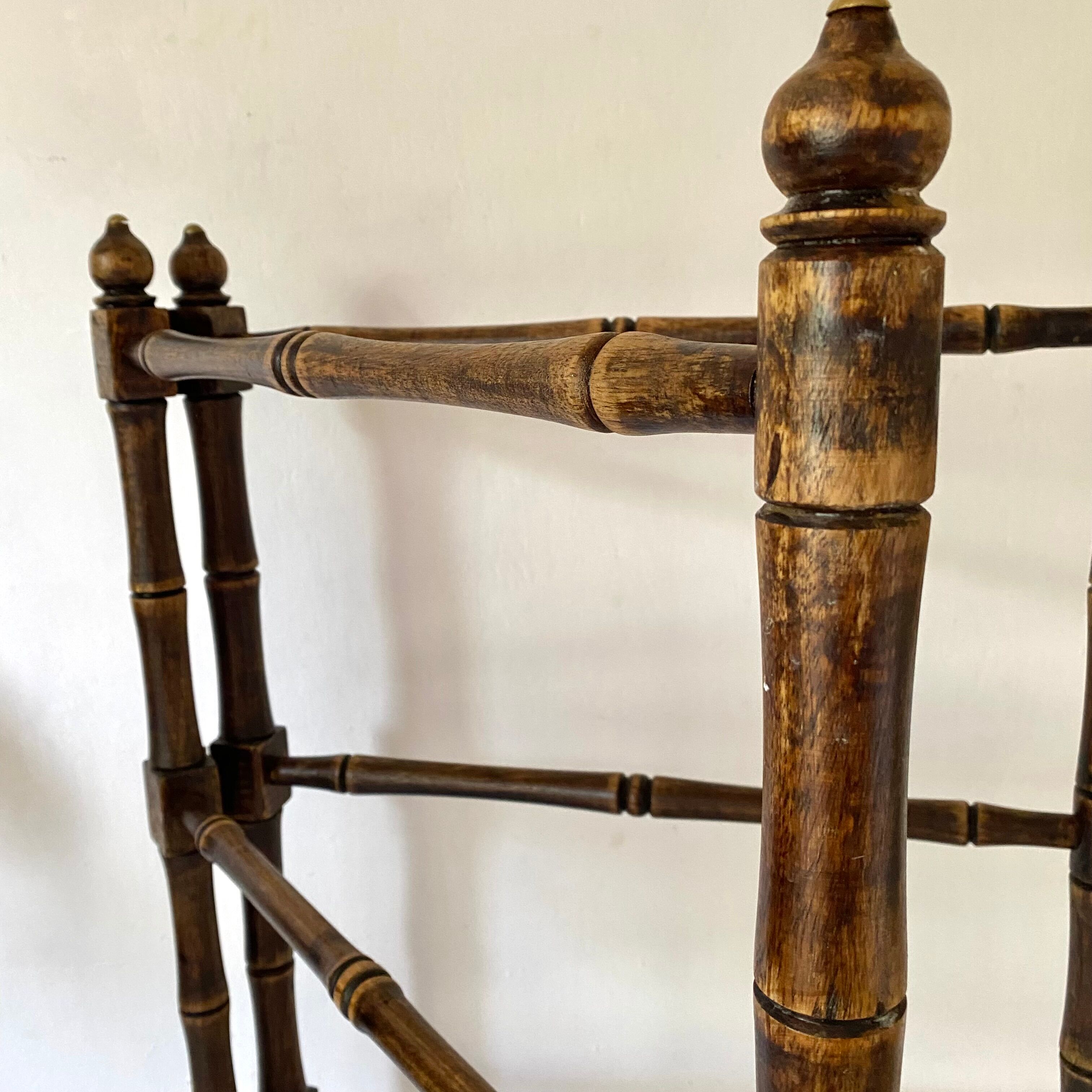 Antique wooden towel rack