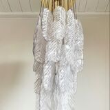 Vintage murano glass leaf chandelier, 1970s