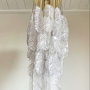 Vintage murano glass leaf chandelier, 1970s