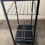 Vintage teak and metal bar trolley