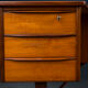 Bureau vintage scandinave danois en teck Boomerang, Peter Løvig Nielsen, 1950