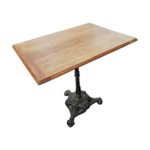 Bistro side table in oak and cast iron