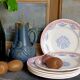 Six Art Deco plates in Longwy service "Normandy"