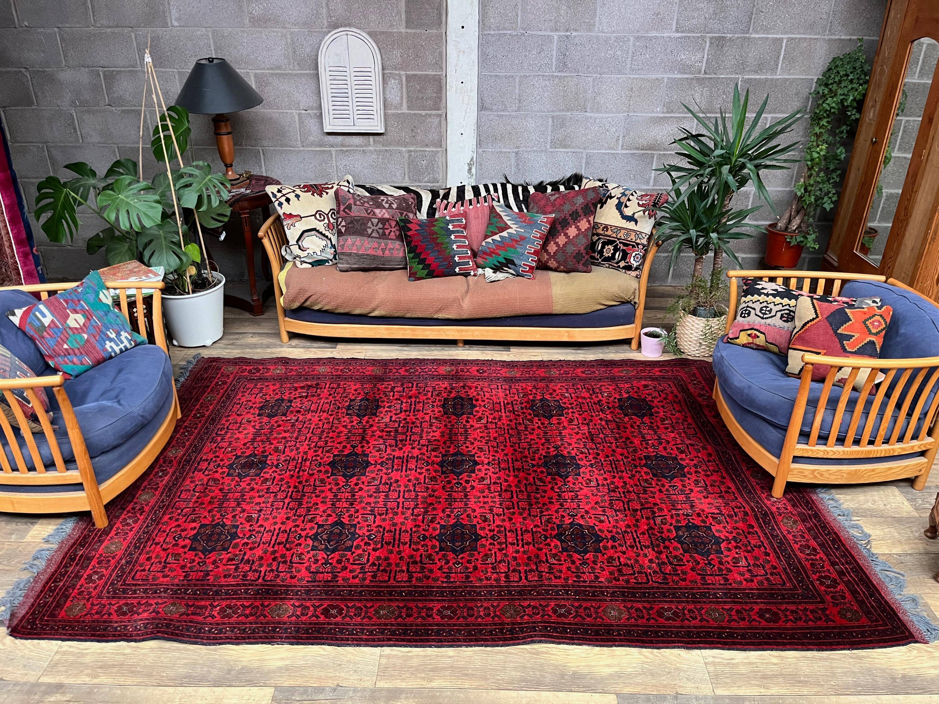 Afghan Khal Mohammadi Rug 300x195 cm, Vintage Turkoman Ersari Rug