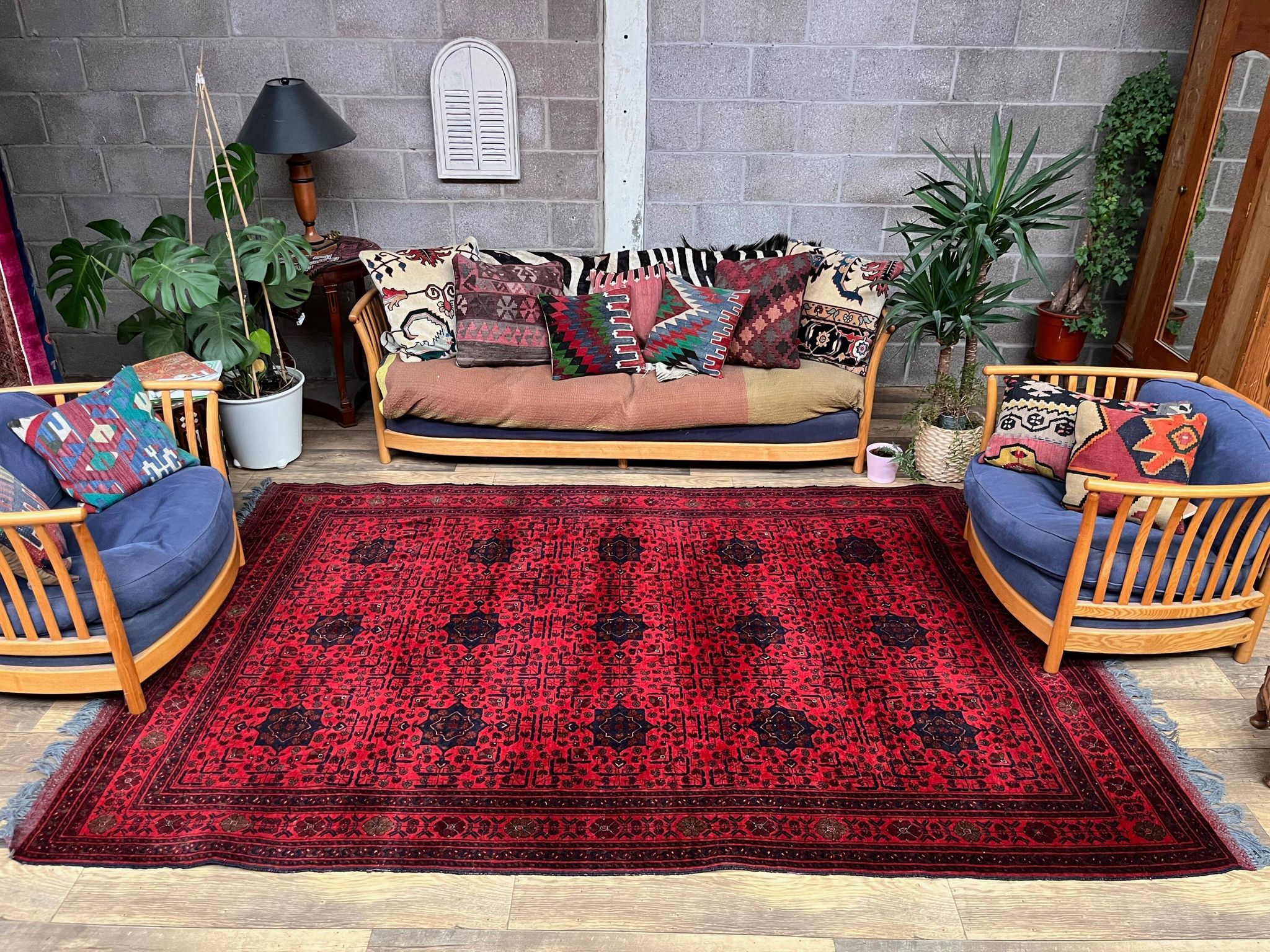 Afghan Khal Mohammadi Rug 300x195 cm, Vintage Turkoman Ersari Rug