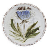 Thistle dish in chamotted earth by Albert Thiry in Vallauris