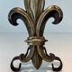 Pair of Bronze and Wrought Iron Chenets with Fleur-de-Lys Supports. France.