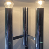 Double chrome wall lamp, Gaetano Sciolari, vintage, 70s