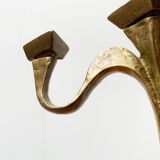 Vintage Brutalist Bronze Candle Holder