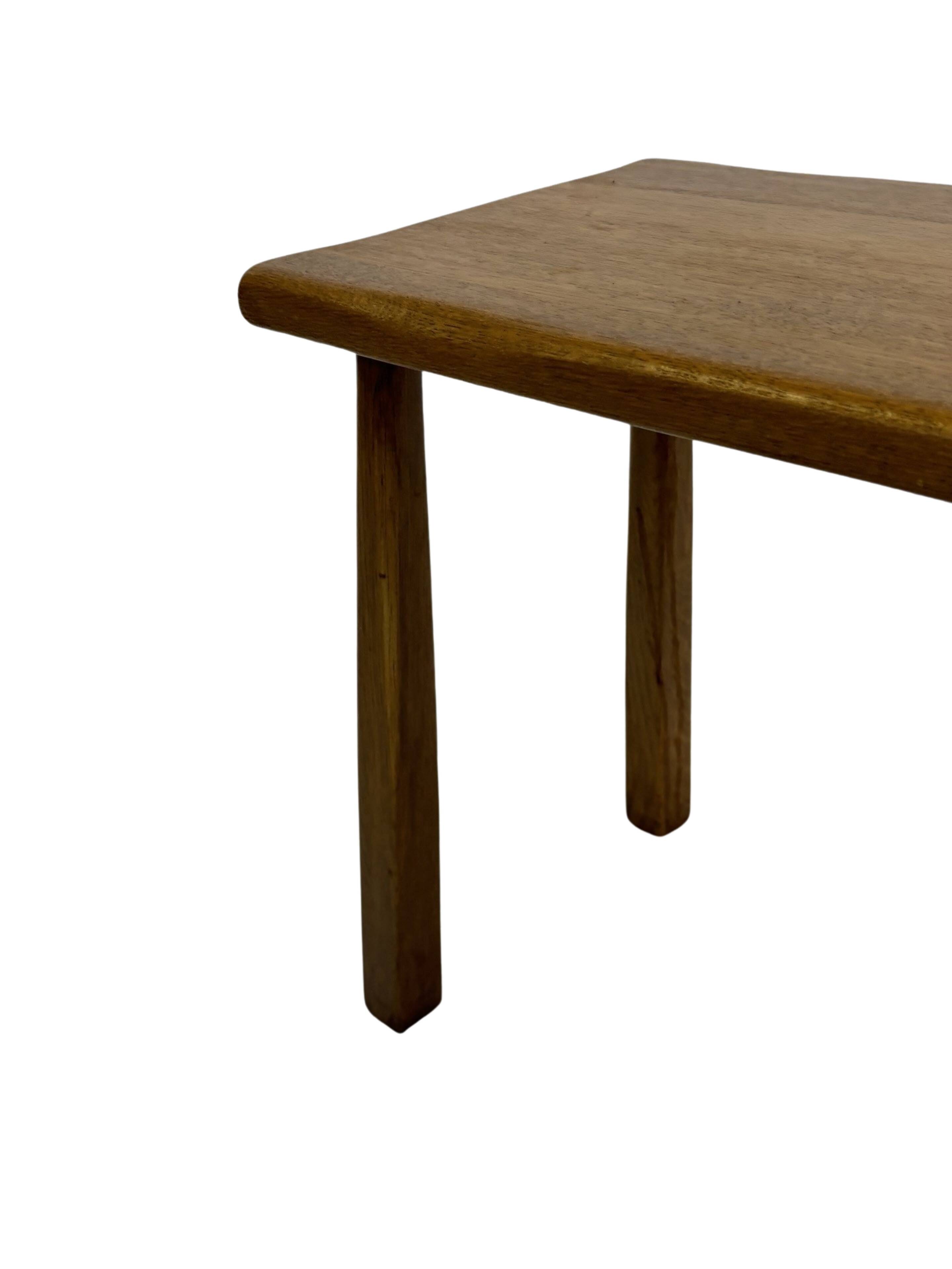 Vintage Set of 3 brutalist oak side or nesting tables 1970s