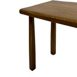 Vintage Set of 3 brutalist oak side or nesting tables 1970s