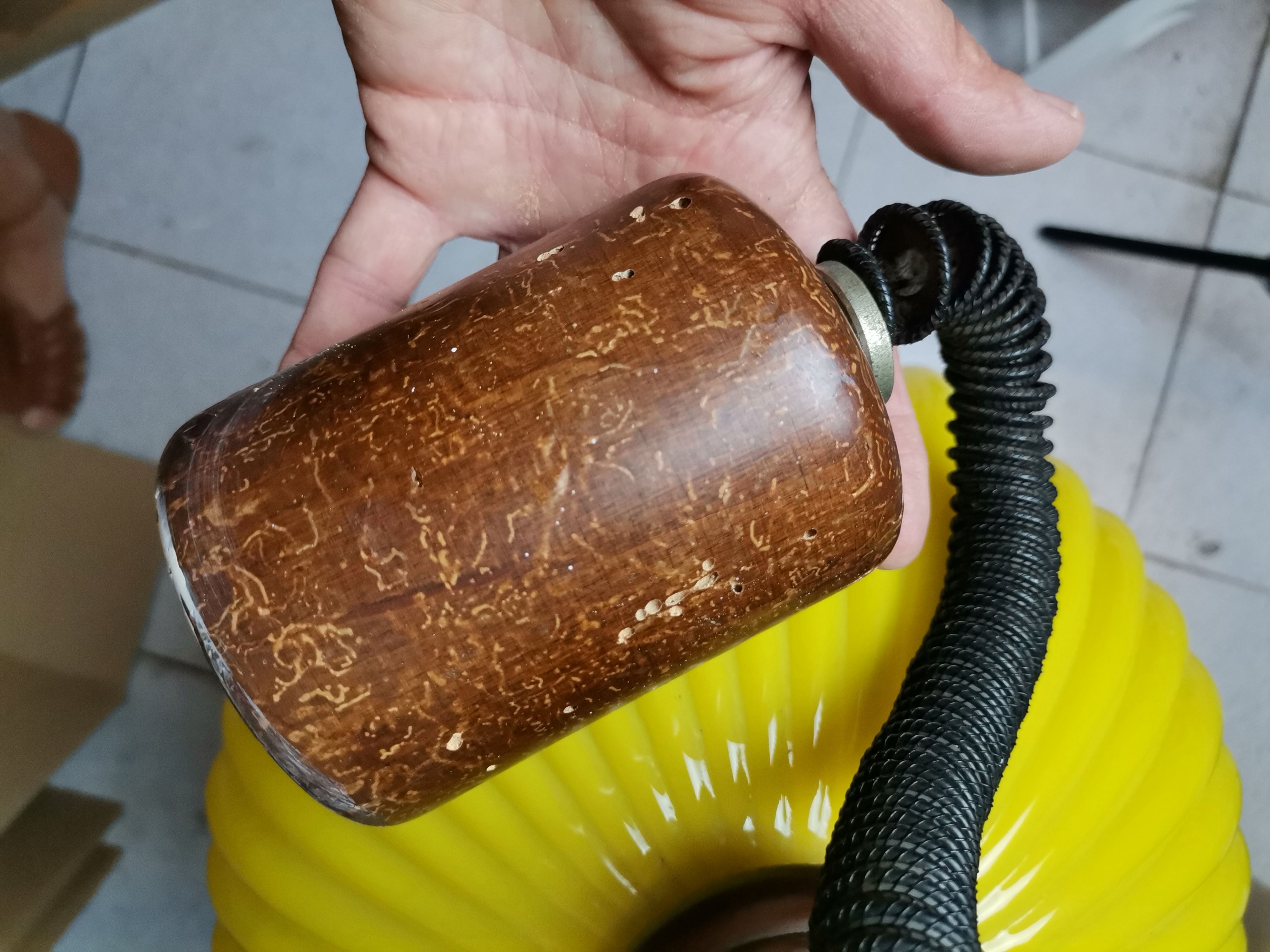 Yellow ribbed glass pull down hanging lamp 1970s