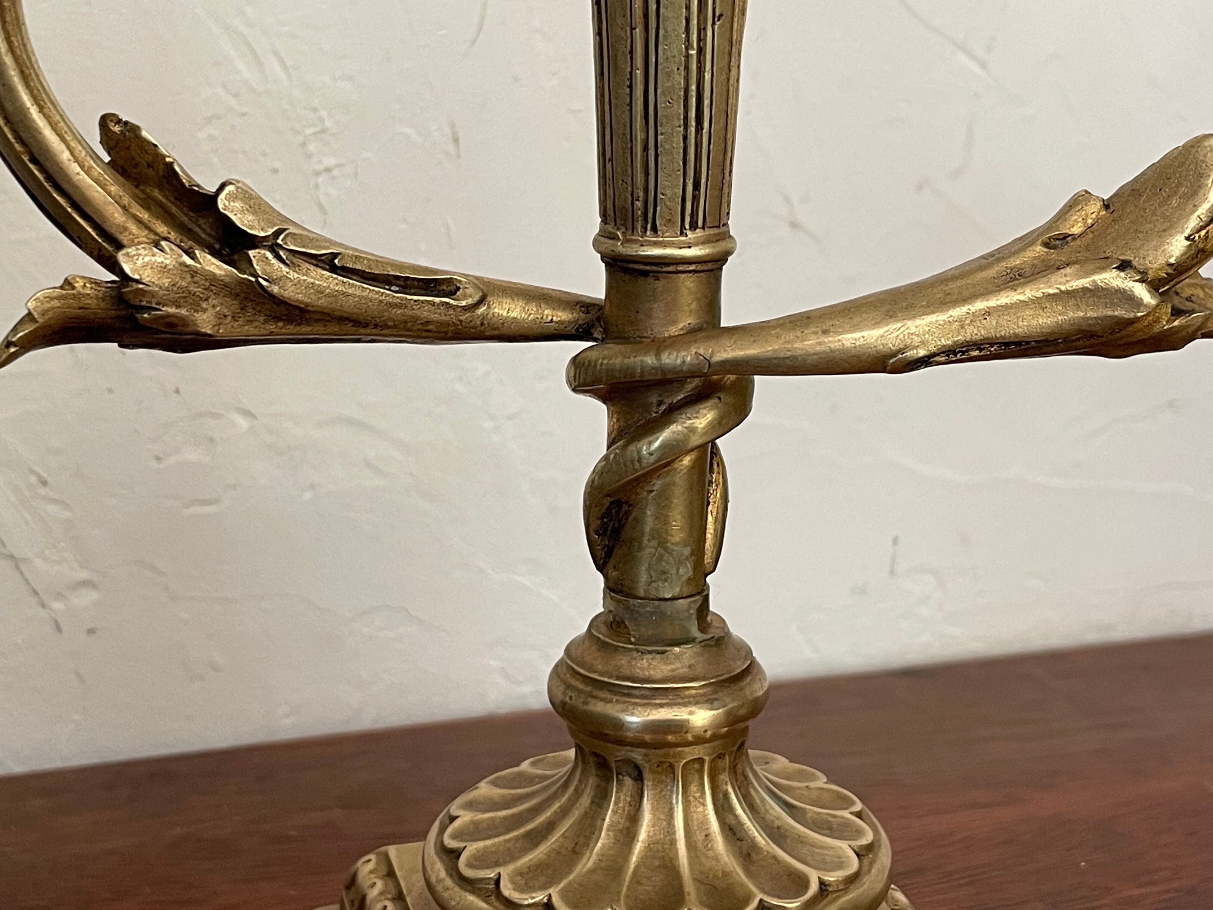 Pair of candle holders in gilded bronze nineteenth century