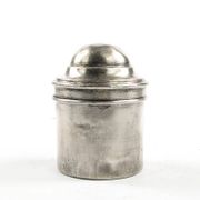 Eclectic pill box, silver-plated brass, Bronowski, Poland, 19th century