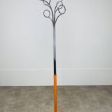Coat rack 70's orange and chrome by Fase