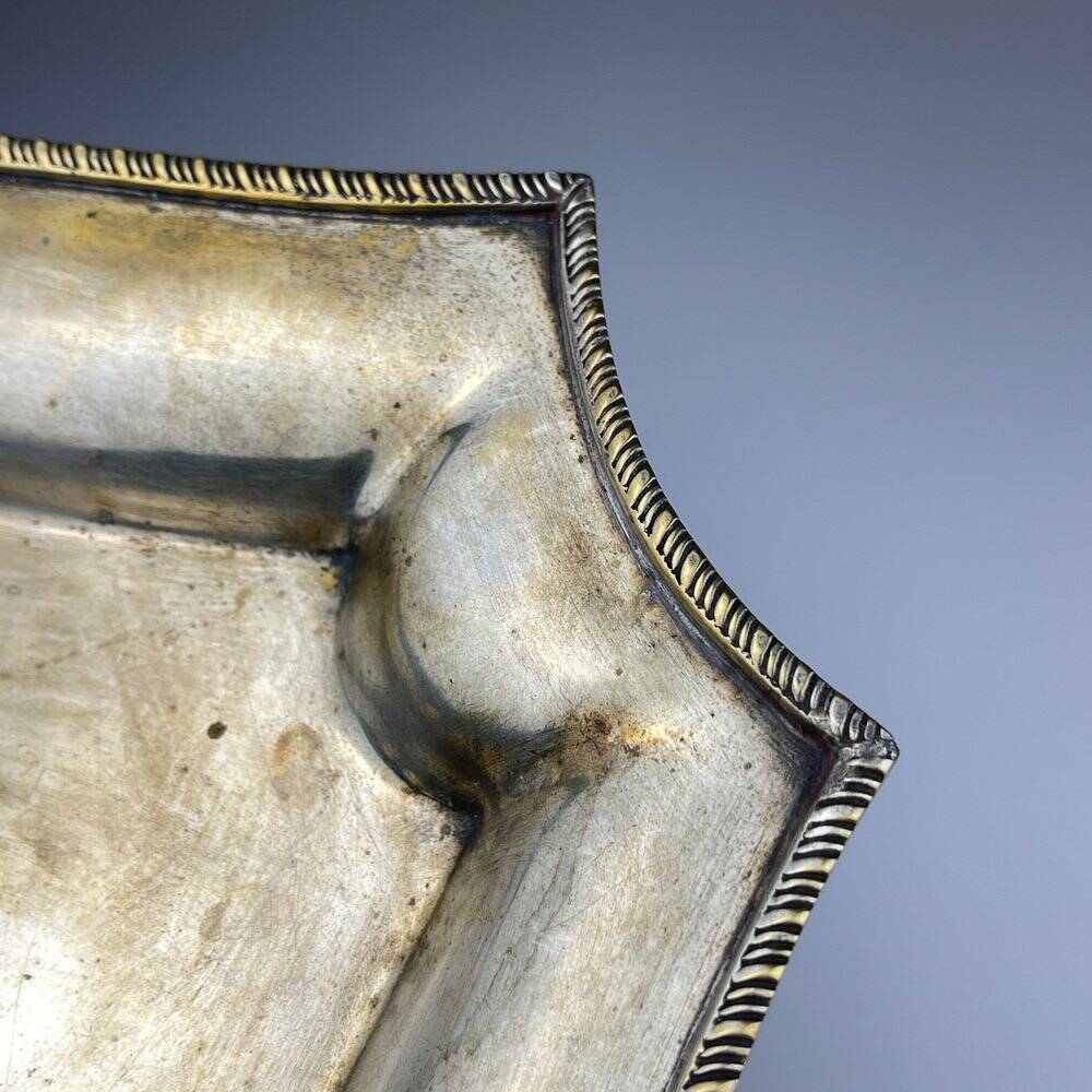 Antique silver plateau by Queen Victoria Sheffield, 1890s.