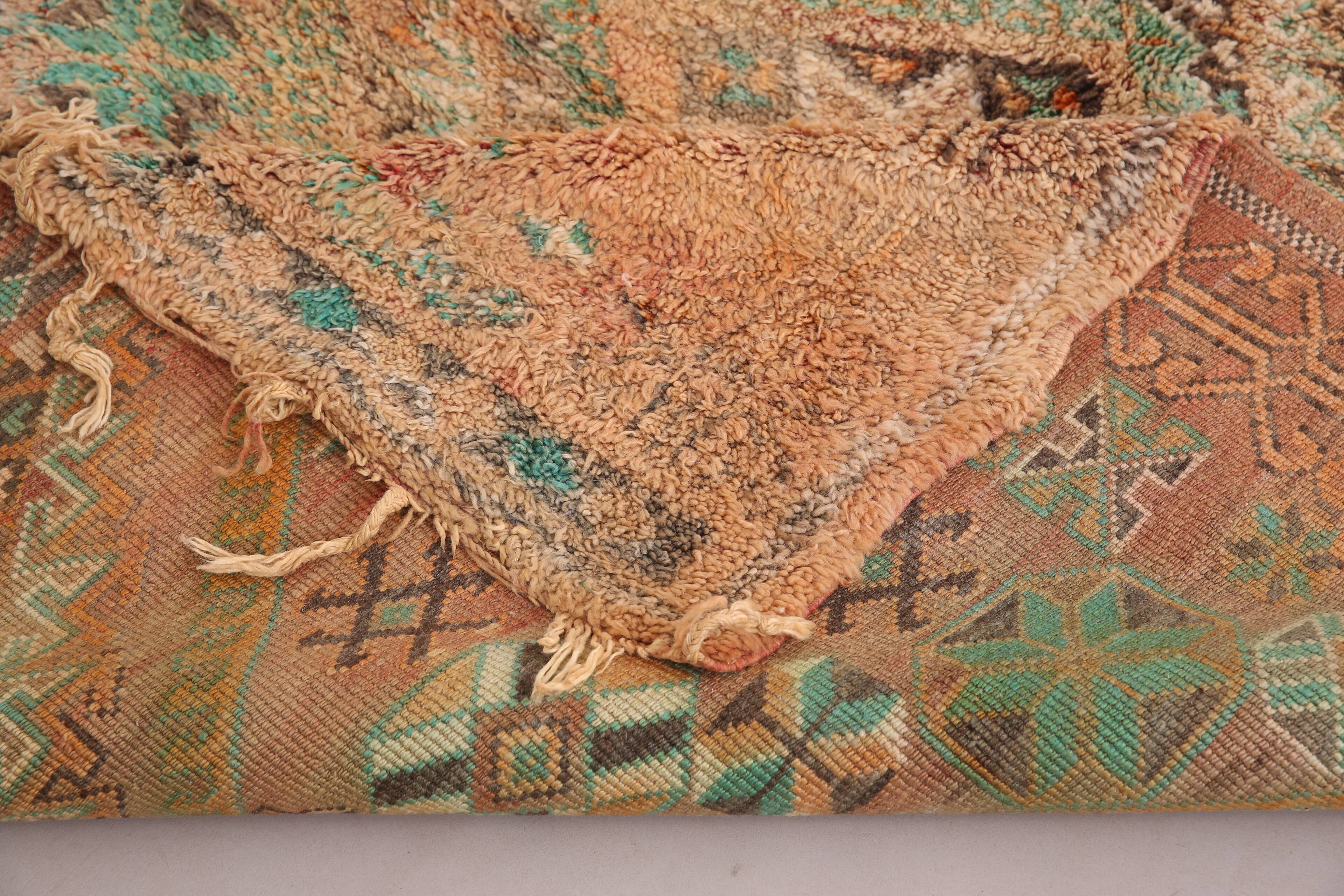Peach Vintage Boujaad Rug 181 x 366 cm - Antique Rug - Berber wool rug