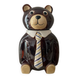 Vintage ceramic glazed bear biscuit jar