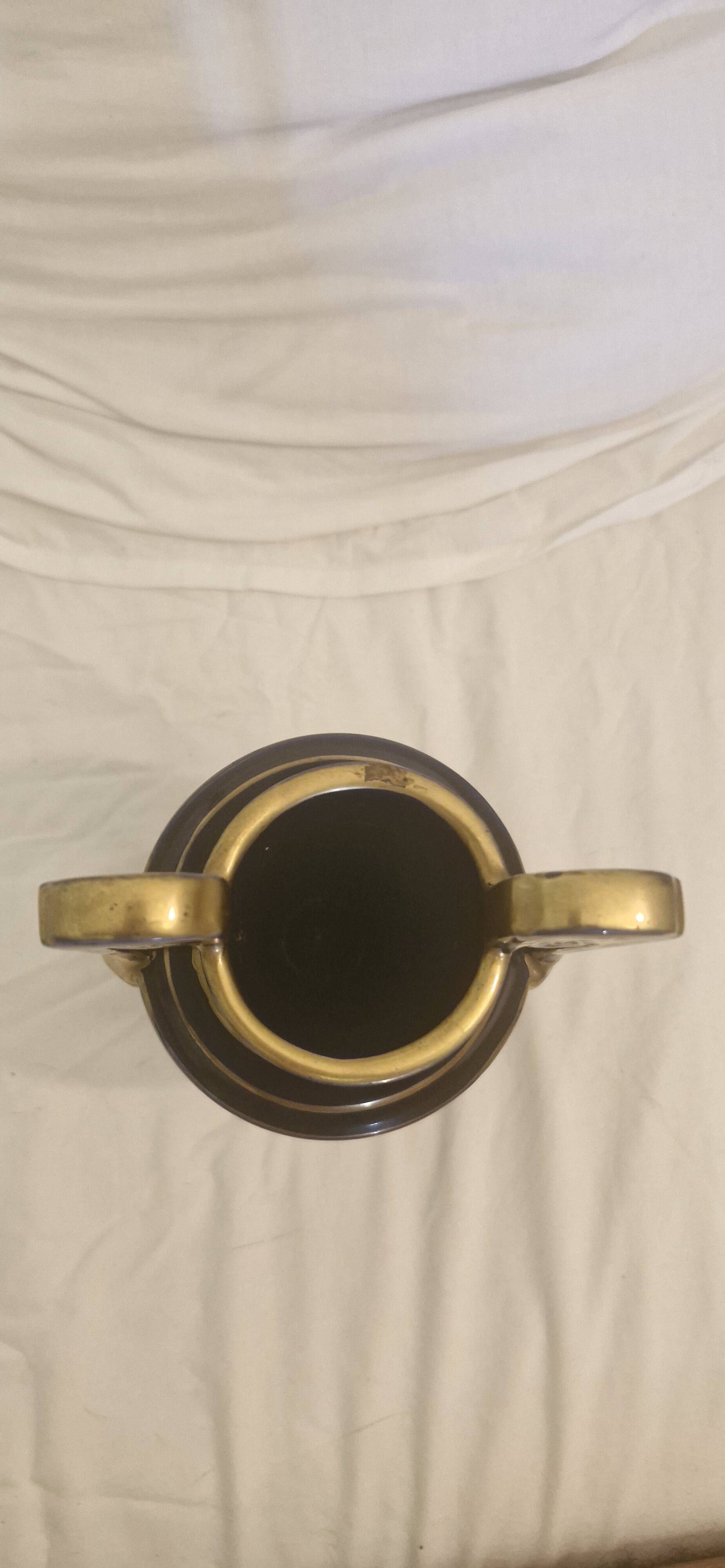 Cobalt blue and gold amphora vase