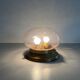 Flush glass shade with bubble pattern and brass base by Hillebrand, 1960s, Germany.