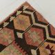 Turkish Vintage Kilim Rug: Shades Of Red Brown Handmade Wool Rug 160x417Cm