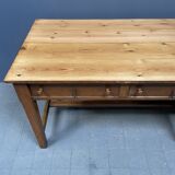 Large antique drapery fabric table