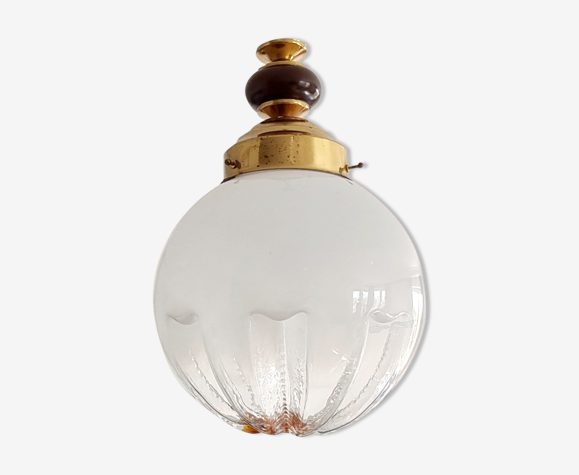 Large Mid-Century Murano Glass Pendant / Ceiling Lamp from Mazzega, Italy, 1970s