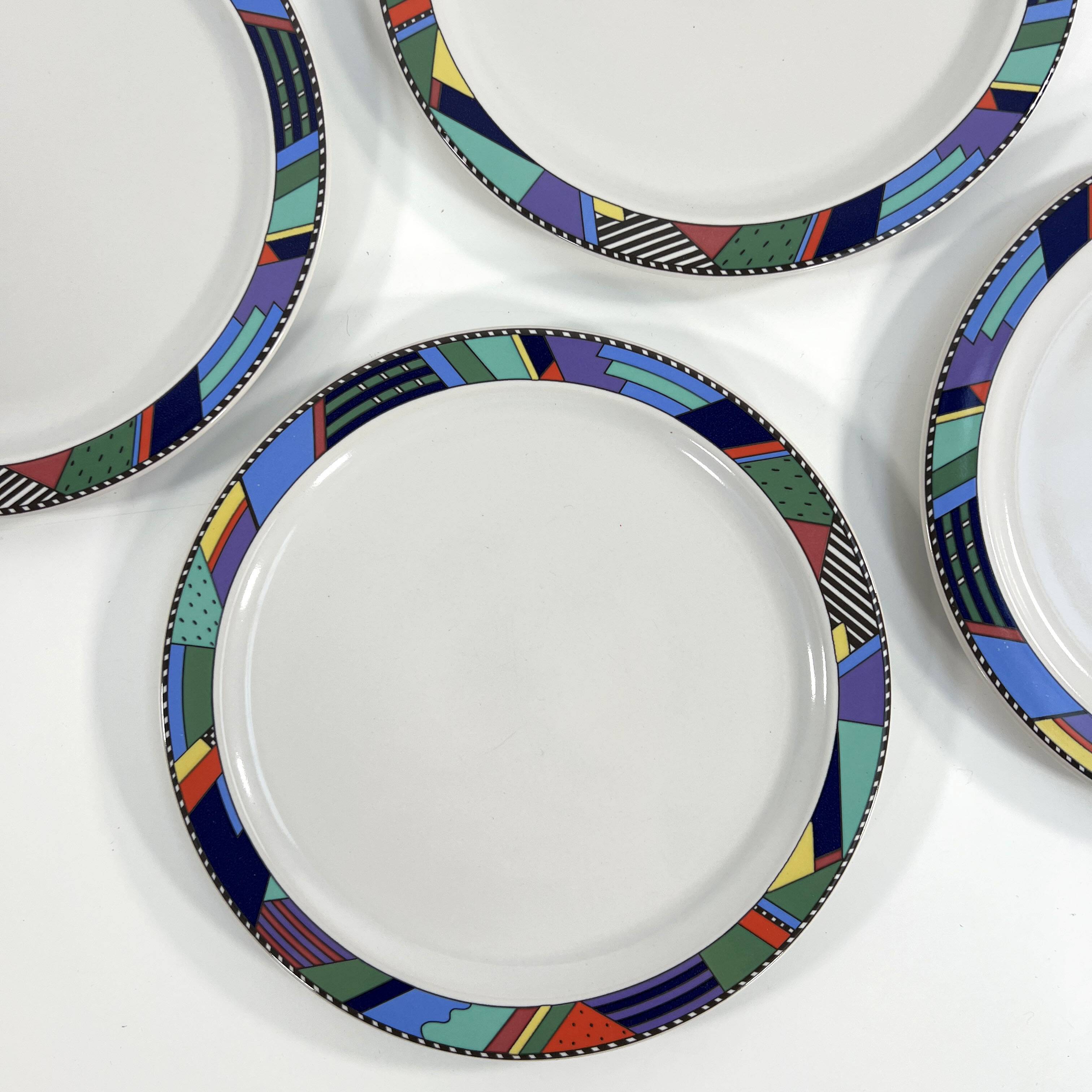 Lot de 4 assiettes Scenario Metropol de Barbara Brenner pour Rosenthal, 90