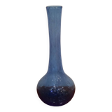 Très Joli Soliflore En Verre Bullé Violet Signé Biot