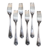 6 silver metal forks