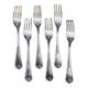 6 silver metal forks