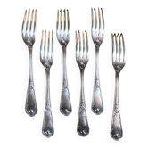 6 fourchettes en métal argenté