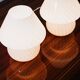 Coppia de lampes de table Murano champignon rose design des années 1970
