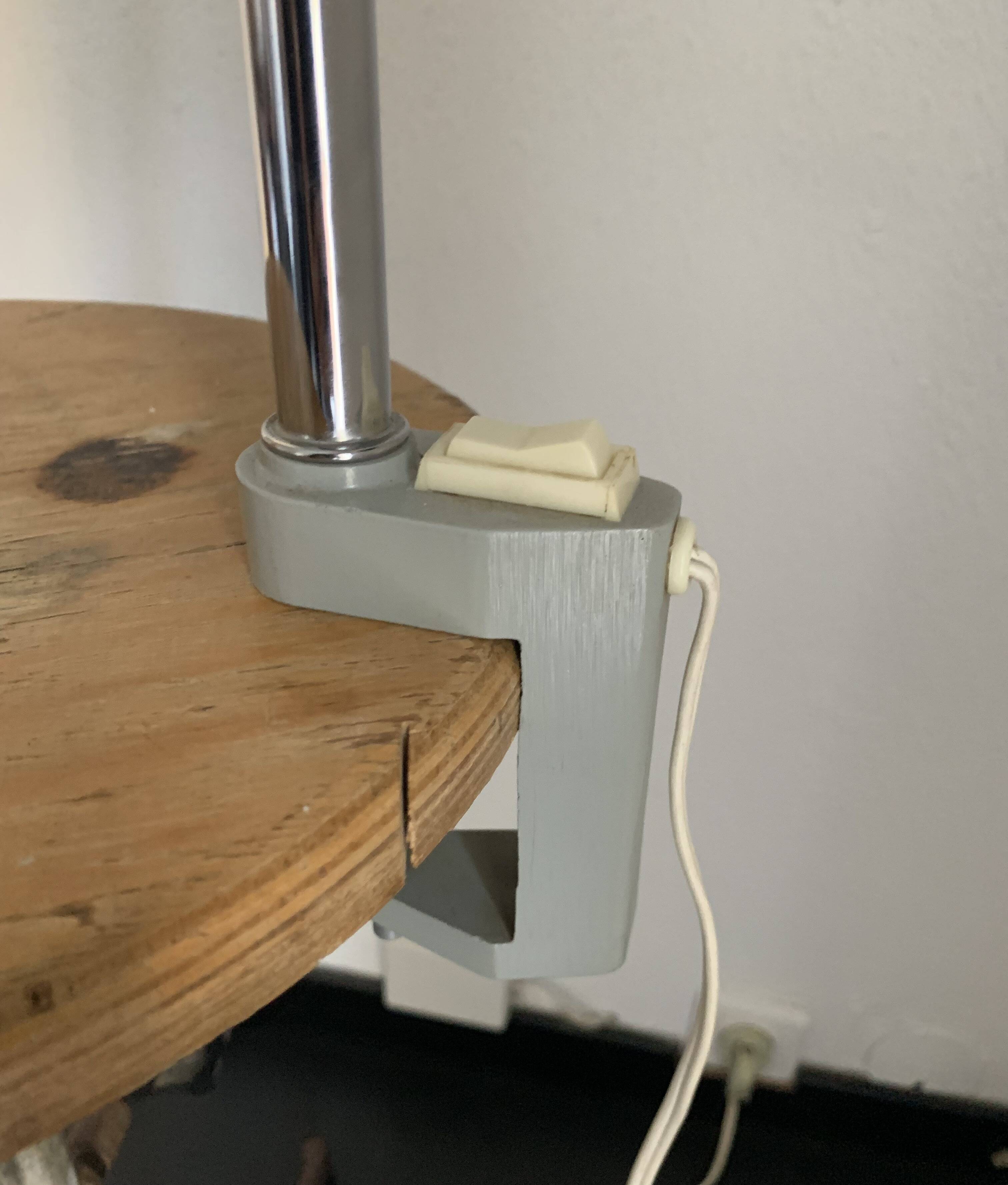 Vintage 1950 chrome industrial vice lamp Jumo 215 - 55 cm