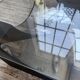 Table basse socle moulé et chrome, années 70