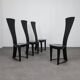 Rare ensemble de quatre chaises de salle à manger à dossier haut, Italie, années 1990
