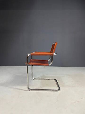 Vintage chrome and leather chair