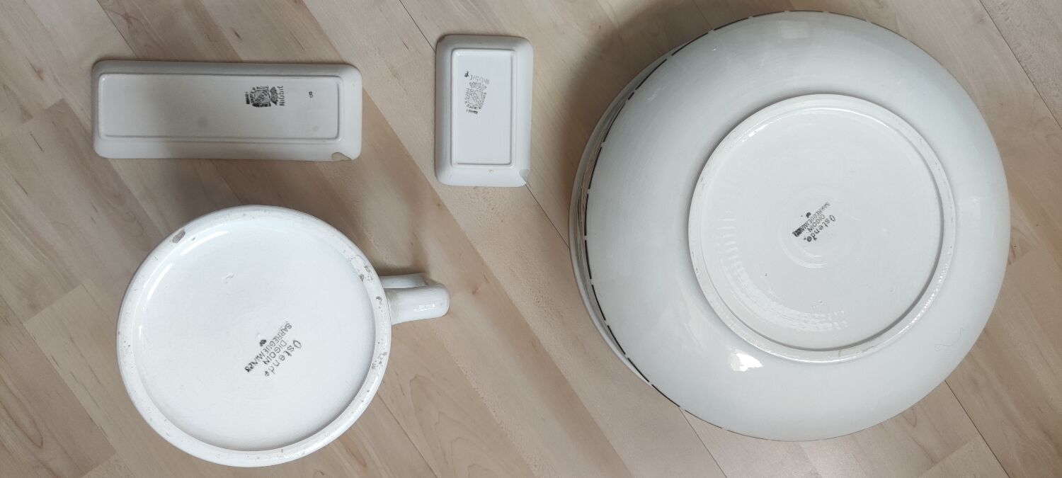 Art Deco toilet set Digoin Sarreguemines