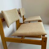 Pair of Michel Mortier armchairs in light wood