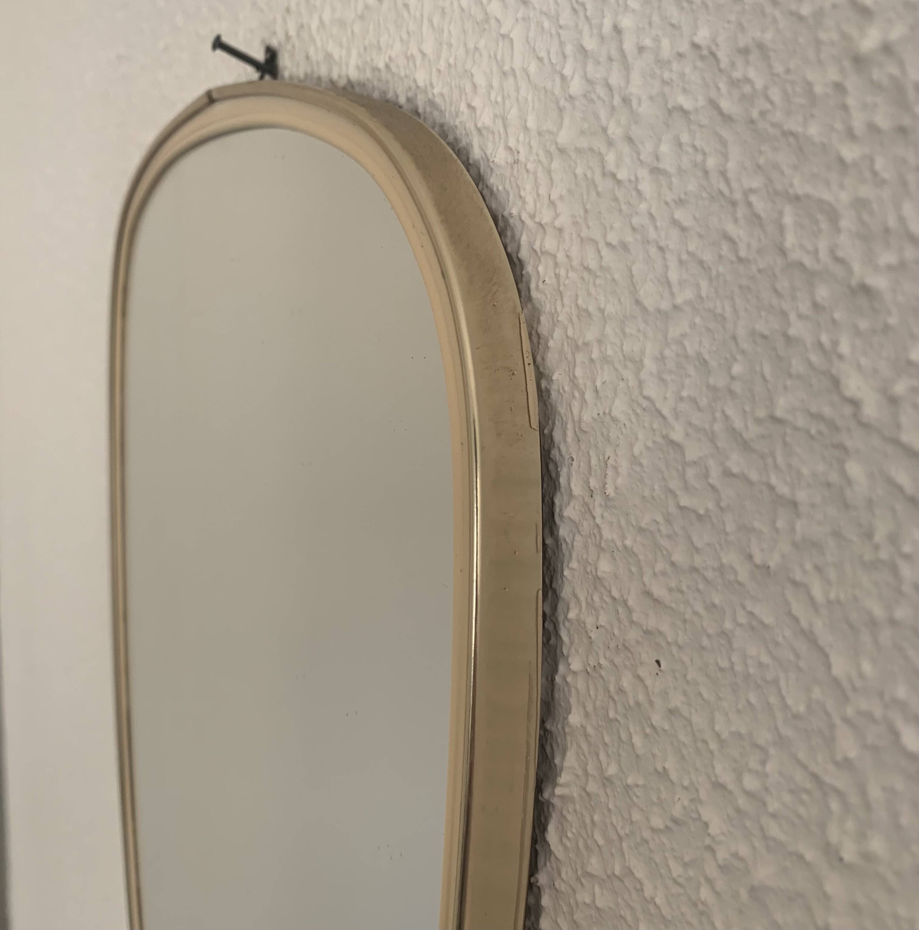 Vintage mirror 1960 free-form asymmetrical rearview mirror - 40 x 26 cm