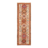 Turkish Handwoven Vintage Herki Kilim 110 cm x 318 cm
