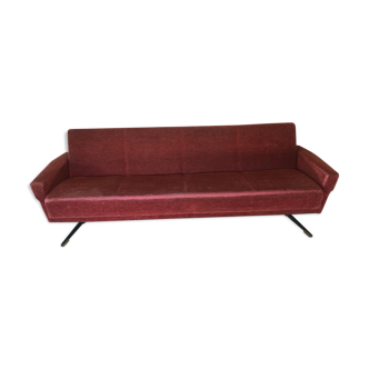 60s red velvet sofa
