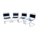 Set of 4 Mies Van Der Rohe design chairs, 1980s edition