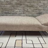 Daybed, vintage 1970s chaise longue with headrest.