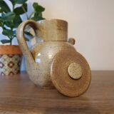 Vintage stoneware teapot signed by Nathalie and Christophe Hurtault.