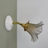 Vintage tulip wall light in iridescent glass