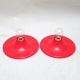 Teti red Targetti wall lamps 70s 80s