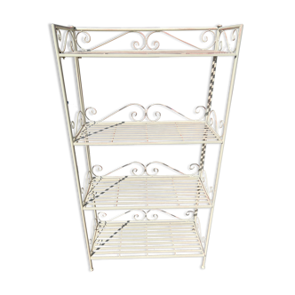 Foldable wrought iron standing shelf 4 levels